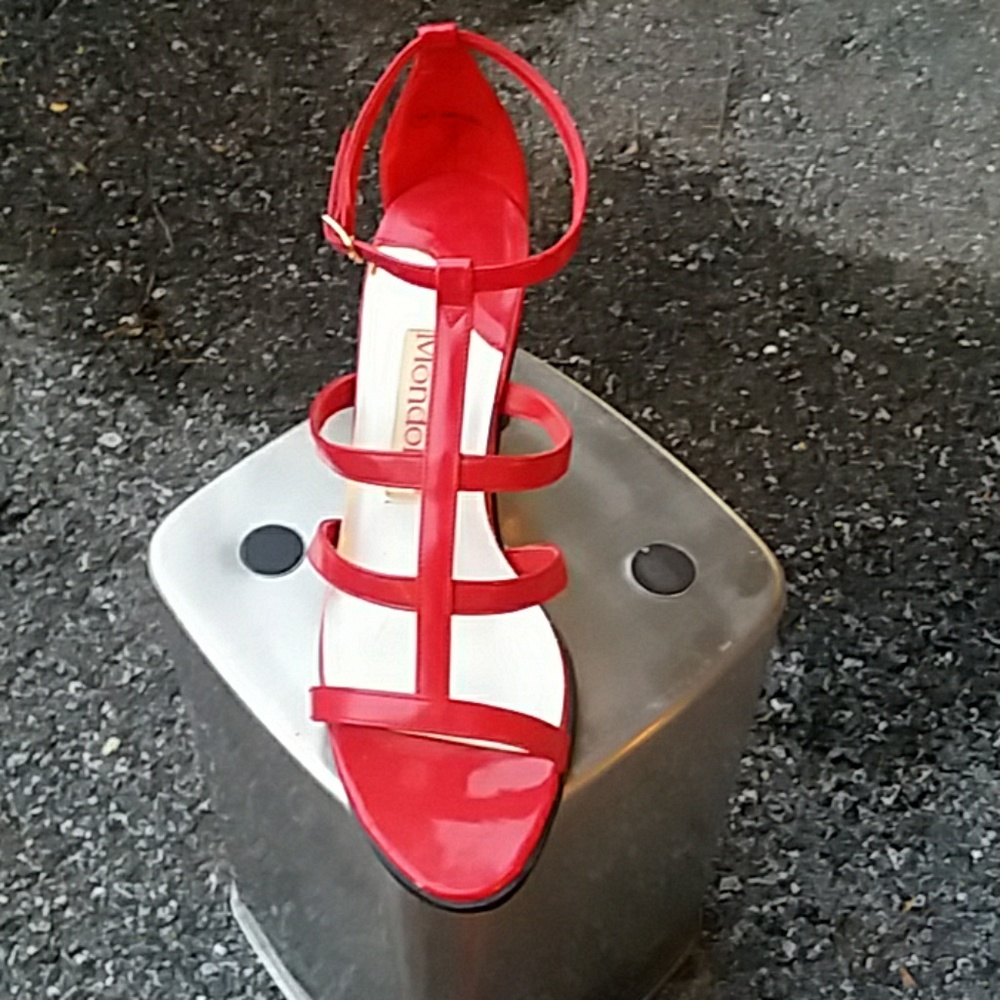 Red strappy Sandals never worn